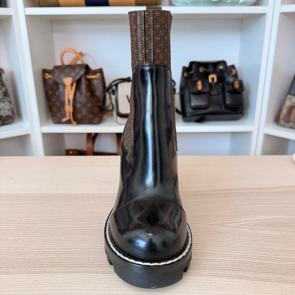 Louis Vuitton Monogram Ankle Boots Smooth Leather Size 37.5 EU / 7.5 US - Picture 5 of 14